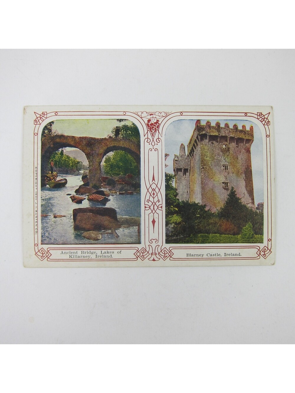Postcard Ireland Lakes of Killarney Bridge & Blarney Castle Antique Unposted